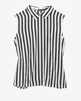 Thumbnail for your product : Equipment Back Button Striped Silk Top
