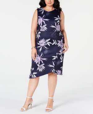 Vince Camuto Trendy Plus Size Floral-Print Sheath Dress