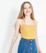 Thumbnail for your product : New Look Girls Mustard Ribbed Square Neck Cami Top
