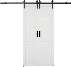 LTL Home Products Paneled PVC/Vinyl Barn Door with Installation Hardware Kit