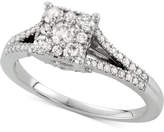 Thumbnail for your product : Macy's Diamond Square Halo Engagement Ring (5/8 ct. t.w.) in 14k White Gold