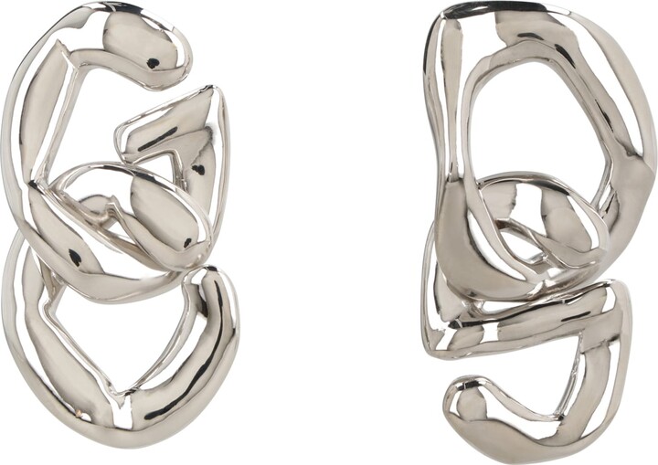 GCDS Maxi Chain Earrings With Logo