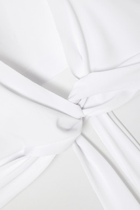 Norma Kamali Cropped Stretch-jersey Wrap Top - White