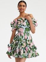 Thumbnail for your product : ODLR Ruffle Detail Hydrangea Off Shoulder Mini Dress