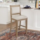 Thumbnail for your product : Gracie Oaks Vaili Solid Wood Upholstered Bar & Counter Stool