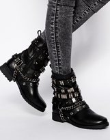 Thumbnail for your product : ASOS ARUBA Leather Biker Boots