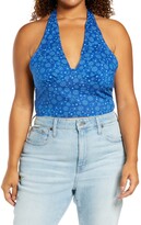 Thumbnail for your product : BP Print V-Neck Halter Top (Plus Size)