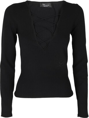 Blumarine Black Appliqué Sweater