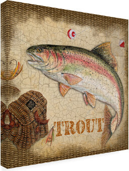 Laguiole Jean Plout 'Trout Beige' Canvas Art