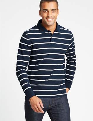 Marks and Spencer Slim Fit Pure Cotton Striped Polo Shirt