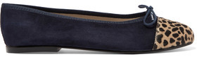 French Sole Suede And Printed Calf Hair Ballet Flats