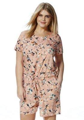 Junarose Abstract Floral Print Plus Size Playsuit 26