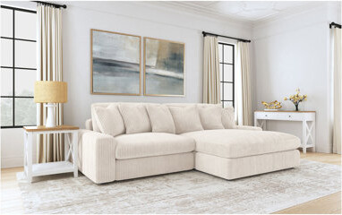 Hokku Designs Upton Sand Reversible Sectional Sofa
