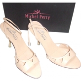 Thumbnail for your product : Michel Perry Beige Leather Sandals