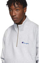 Thumbnail for your product : Champion Reverse Weave Grey Small Script Half-Zip Sweatshirt