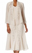 Thumbnail for your product : R & M Richards R&M Richards 2 Pce Chiffon Gown With Chunky Bead