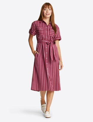 Draper James Barbara Utility Dress in Berry Stripe