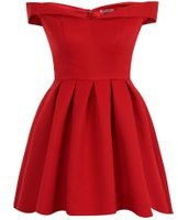 Dorothy Perkins Womens *Chi Chi London Petite Red Bardot Mini Dress- Red