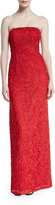 Thumbnail for your product : Aidan Mattox Strapless Soutache Column Gown, Red