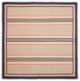 Thumbnail for your product : Burberry Large TB Monogram Stripe Wool & Silk Gauze Scarf