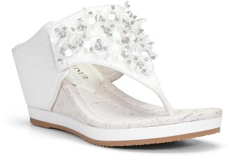 Donald J Pliner Malone Crystal & Sequin Embellished Wedge Slide Sandal