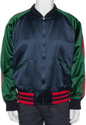 Gucci Multicolor Silk Satin Panther Applique Detail Bomber Jacket XXL -  ShopStyle
