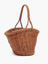 Thumbnail for your product : DRAGON DIFFUSION Jane Birkin Small Woven-leather Basket Bag - Tan
