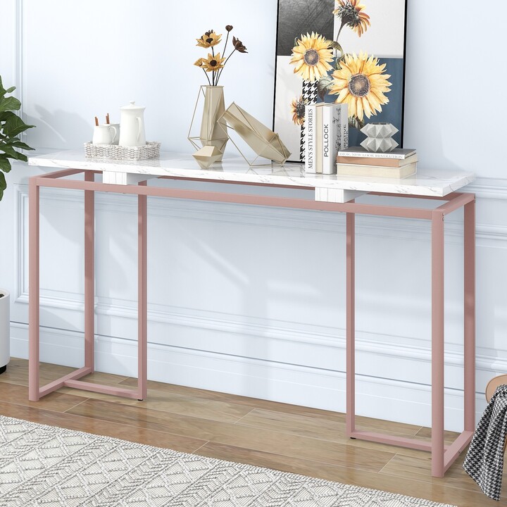 EDWINRAY 63'' Modern Console Table, Extra Long Entryway Table with ...