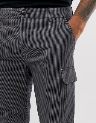 ASOS DESIGN skinny cargo trousers in grid check