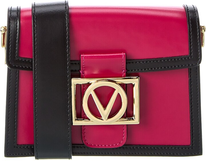 Valentino by Mario Valentino Scarlett V Emblem Leather Crossbody