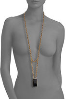 Thumbnail for your product : Aesa Solange Black Onyx Long Pendant Necklace