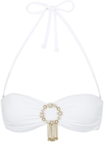 Thumbnail for your product : Emamo St Tropez white embellished bikini top