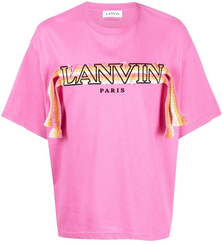 Lanvin Crazy Curb lace logo T-shirt - ShopStyle
