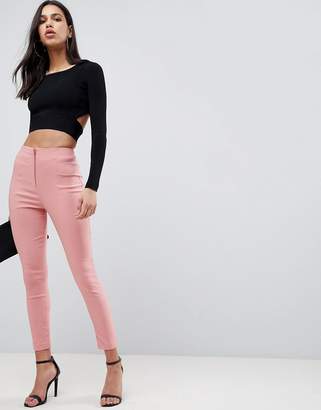 ASOS Design High Waist Trousers In Skinny Fit