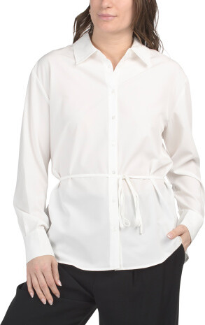 Super Stretch Tie Waist Shirt for Women | Polyester/Spandex