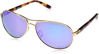 Oakley Women's Feedback Polarized Iridium Aviator Sunglasses