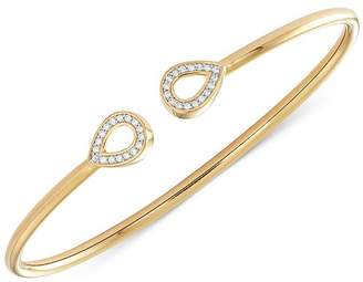 Wrapped Diamond Teardrop Flexy Bangle Bracelet (1/6 ct. t.w.) in 14k Gold-Plated Sterling Silver, Created for Macy's