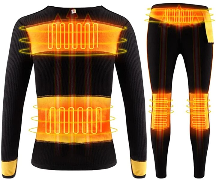 KAXI Heated Underwear Sets for Women USB Charger Heating Thermal Underwear Suit Winter Smart