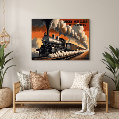 Orren Ellis Transportation Vintage railway safety posters Brown Metal Wall Art