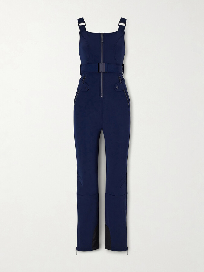 Cordova Fernie Belted Gingham Seersucker Ski Salopettes - Blue