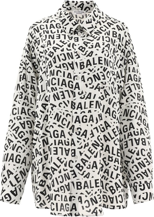 Balenciaga Allover Logo Print Shirt - ShopStyle T-shirts