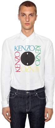 Kenzo Printed Logo Slim Fit Cotton Shirt