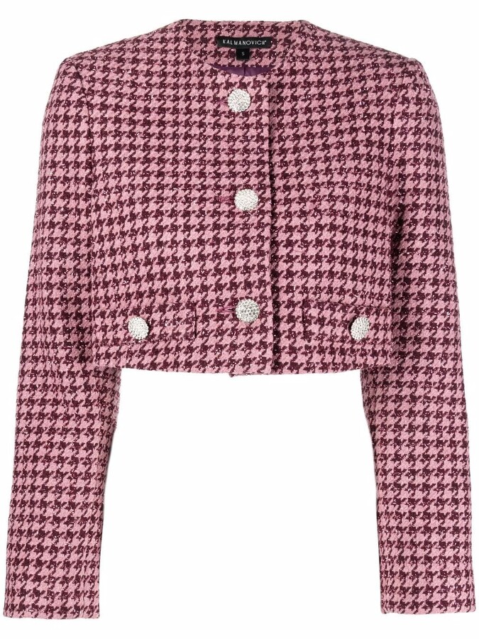 Kalmanovich Check-Pattern Cropped Jacket - ShopStyle