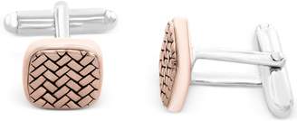Effy EFFYandreg; Men's Textured Cuff Links in Sterling Silver and 18k Rose Gold-Plate