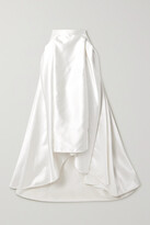 Thumbnail for your product : Halfpenny London Georgie Pleated Satin Maxi Skirt - Ivory - UK 2