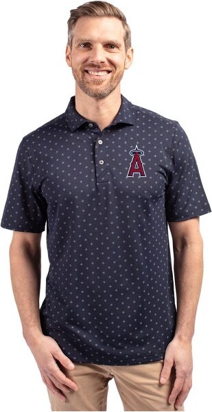 Cutter & Buck LosAngelesAngelsCutter&BuckVirtueEcoPiqueTilePrintRecycledMensBig&TallPolo-NavyBlue-2XLargeTall