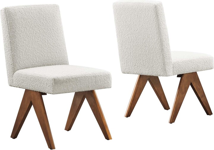 Modway EEI-6508-BLK Lyra Boucle Fabric Dining Room Side Chair - Set of 2