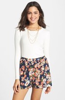 Thumbnail for your product : Lily White Floral Print Shorts (Juniors)