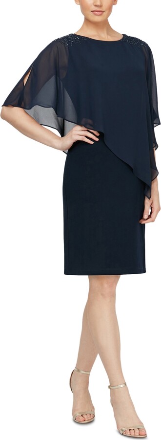 sl fashions embellished shift dress and jacket