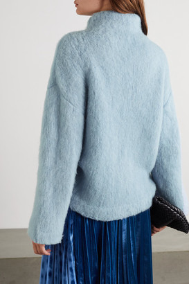 Christopher Kane Crystal-embellished Wool-blend Boucle Sweater - Blue